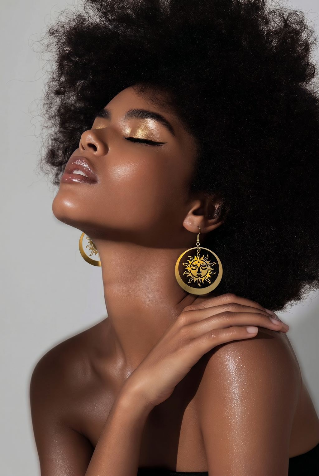 Solar Muse Gold Hoop Earrings