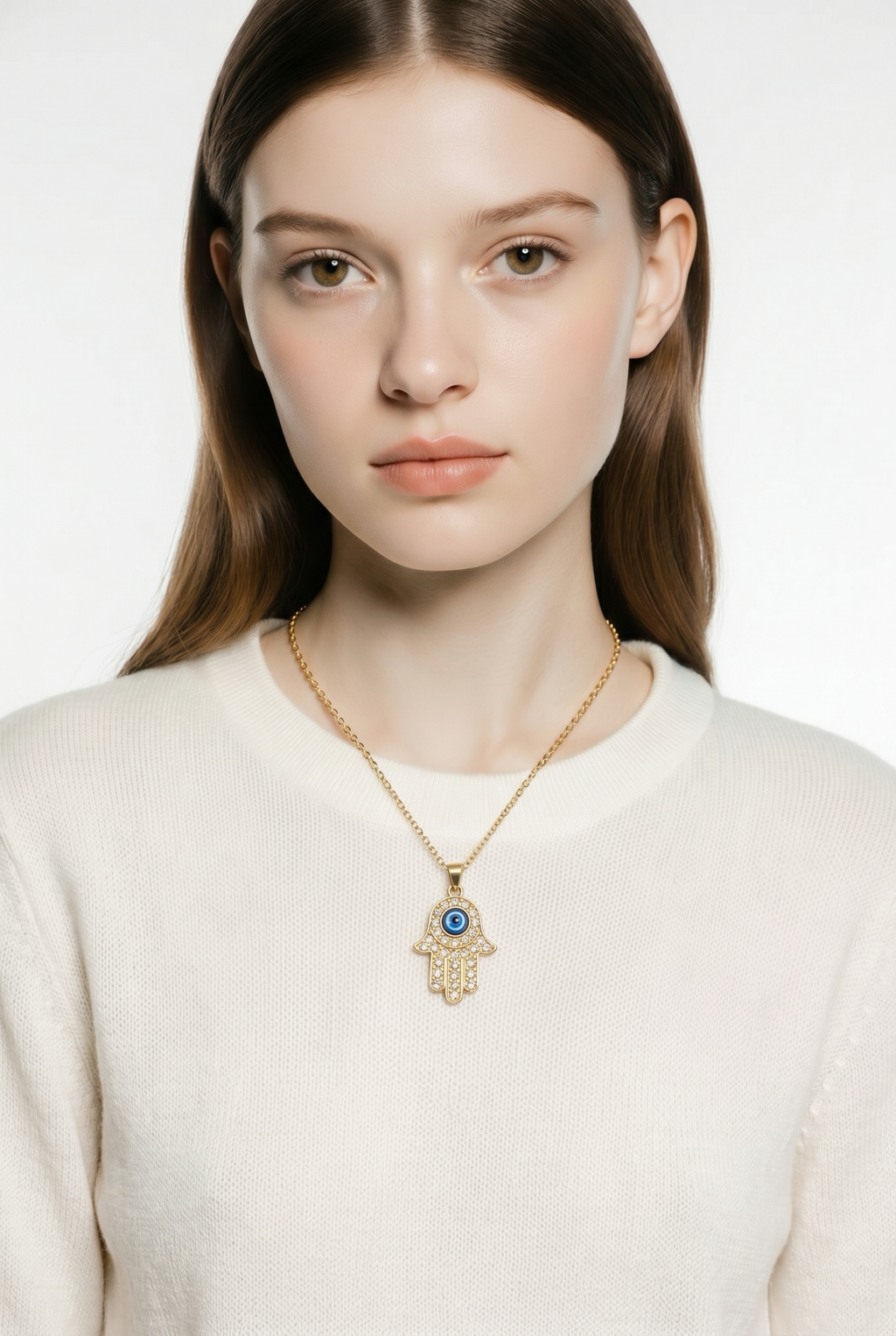 Hamsa Hand Protection Pendant Necklace