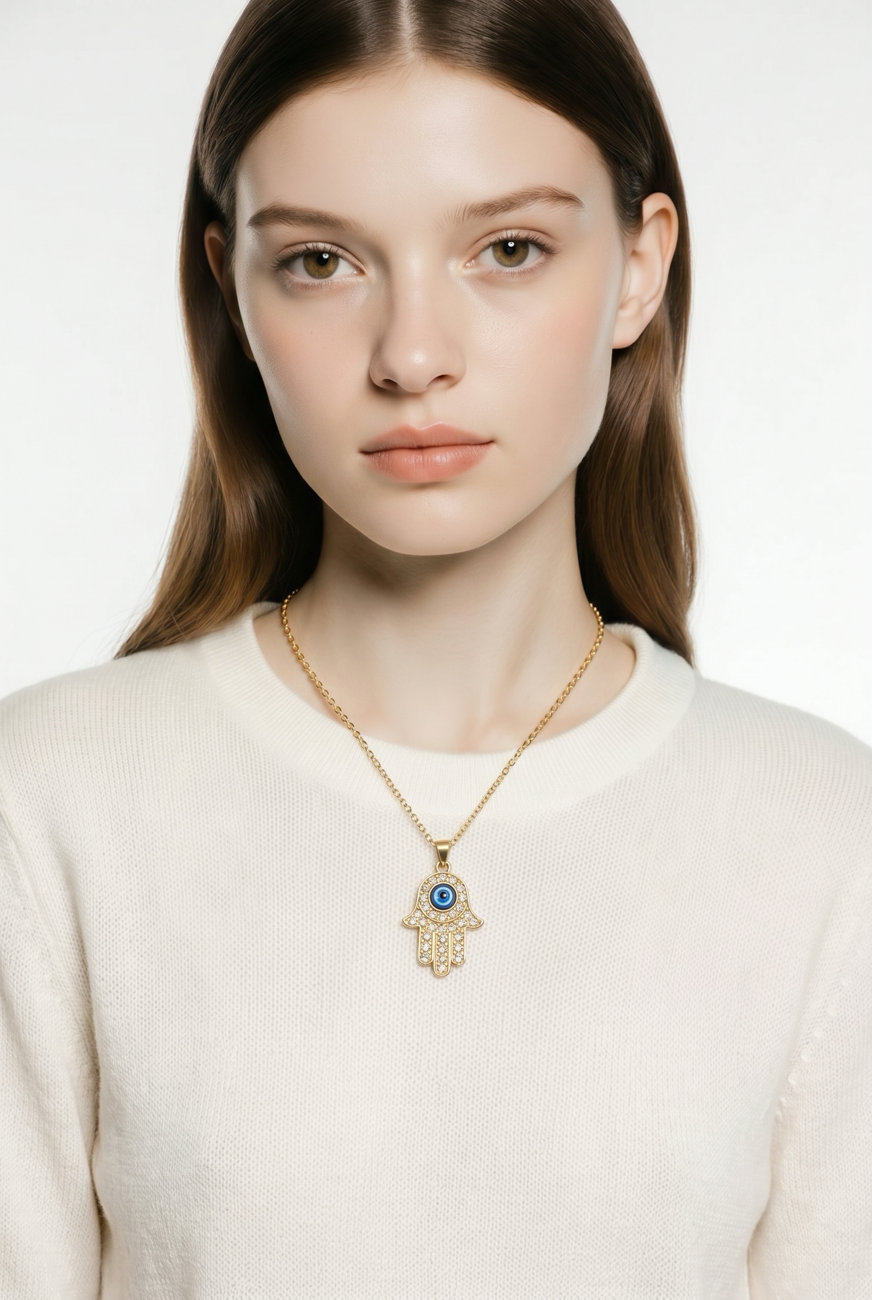 Hamsa Hand Protection Pendant Necklace