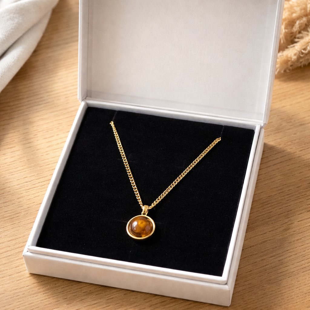 Large Tiger's Eye Pendant Necklace