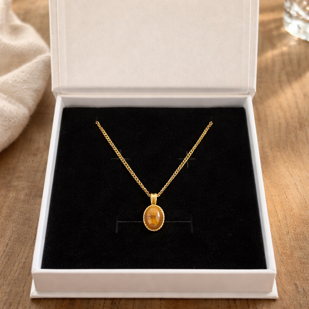 Small Tiger's Eye Pendant Necklace