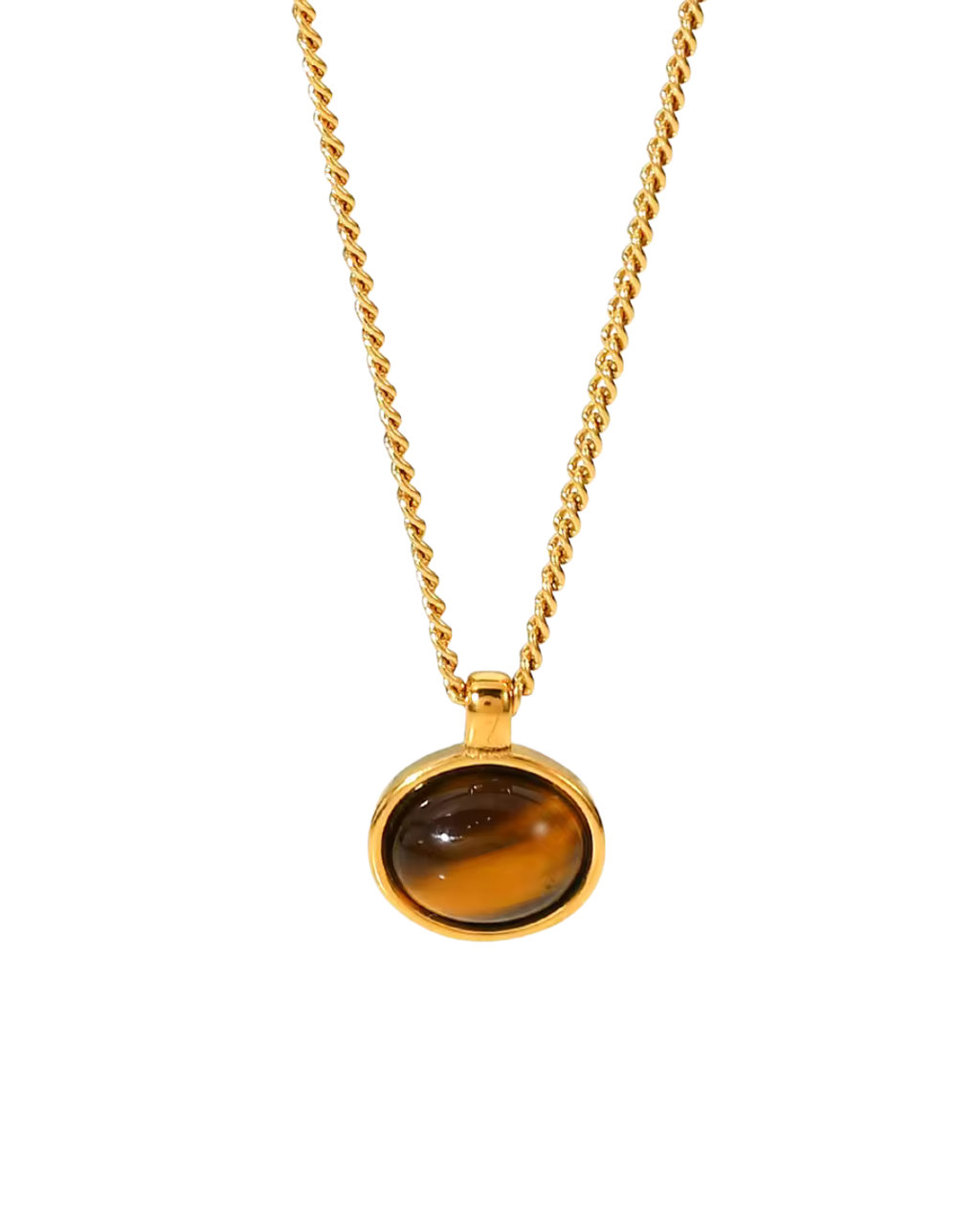Large Tiger's Eye Pendant Necklace