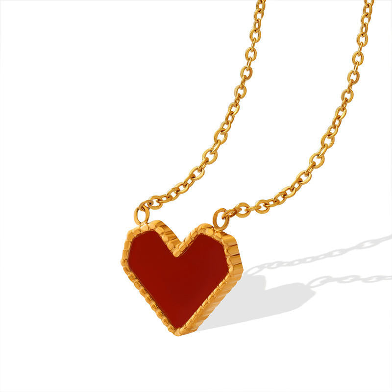 Scarlet Heart Pixel Necklace