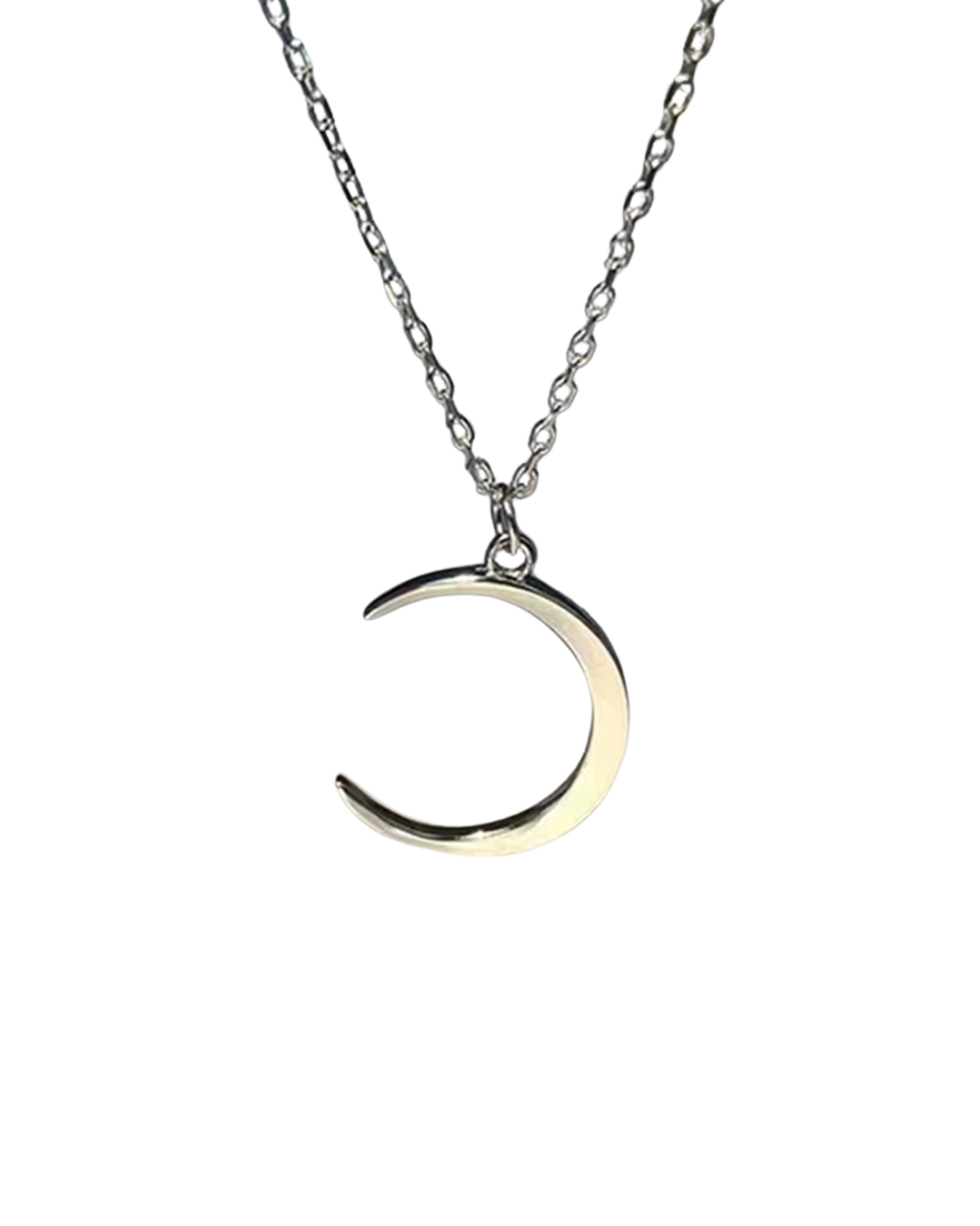 Crescent Moon Silver Necklace
