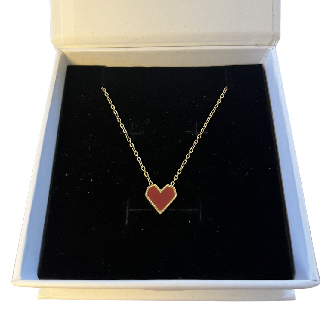 Scarlet Heart Pixel Necklace