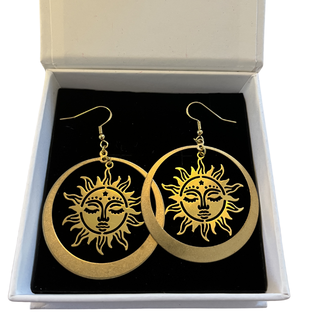 Solar Muse Gold Hoop Earrings