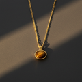 Large Tiger Eye Necklace Golden Light Background
