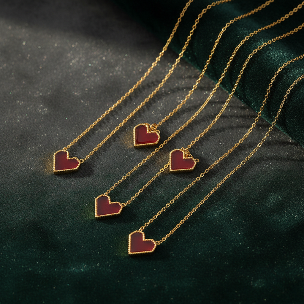 Scarlet Heart Pixel Necklace