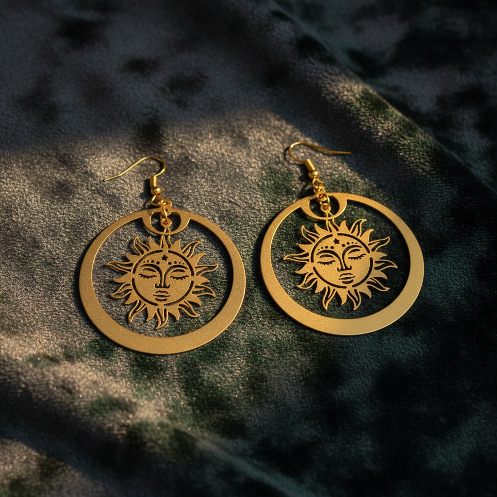Solar Muse Gold Hoop Earrings