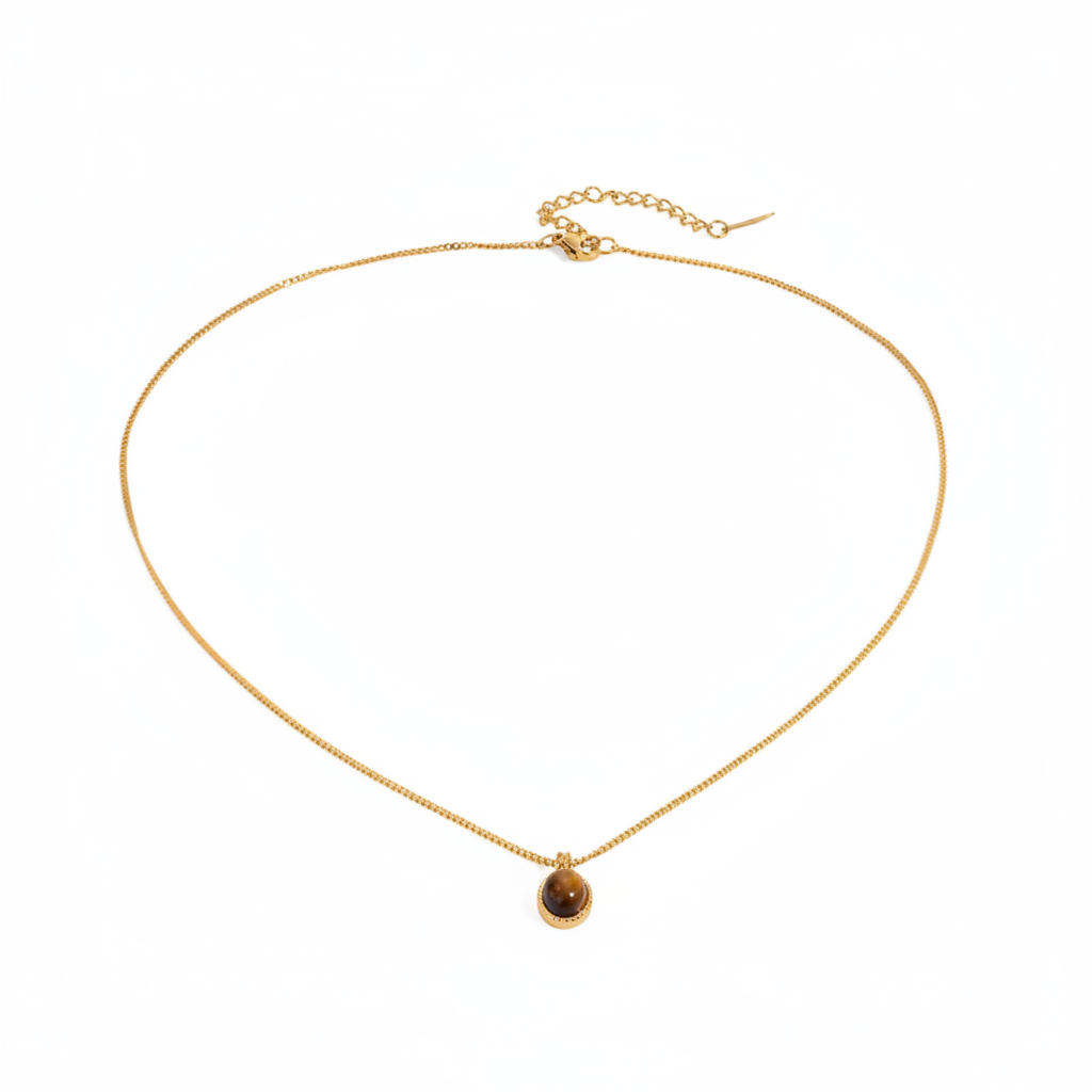 Small Tiger's Eye Pendant Necklace